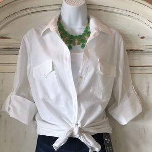 James Perse Contrast Ribbed Surplus Shirt